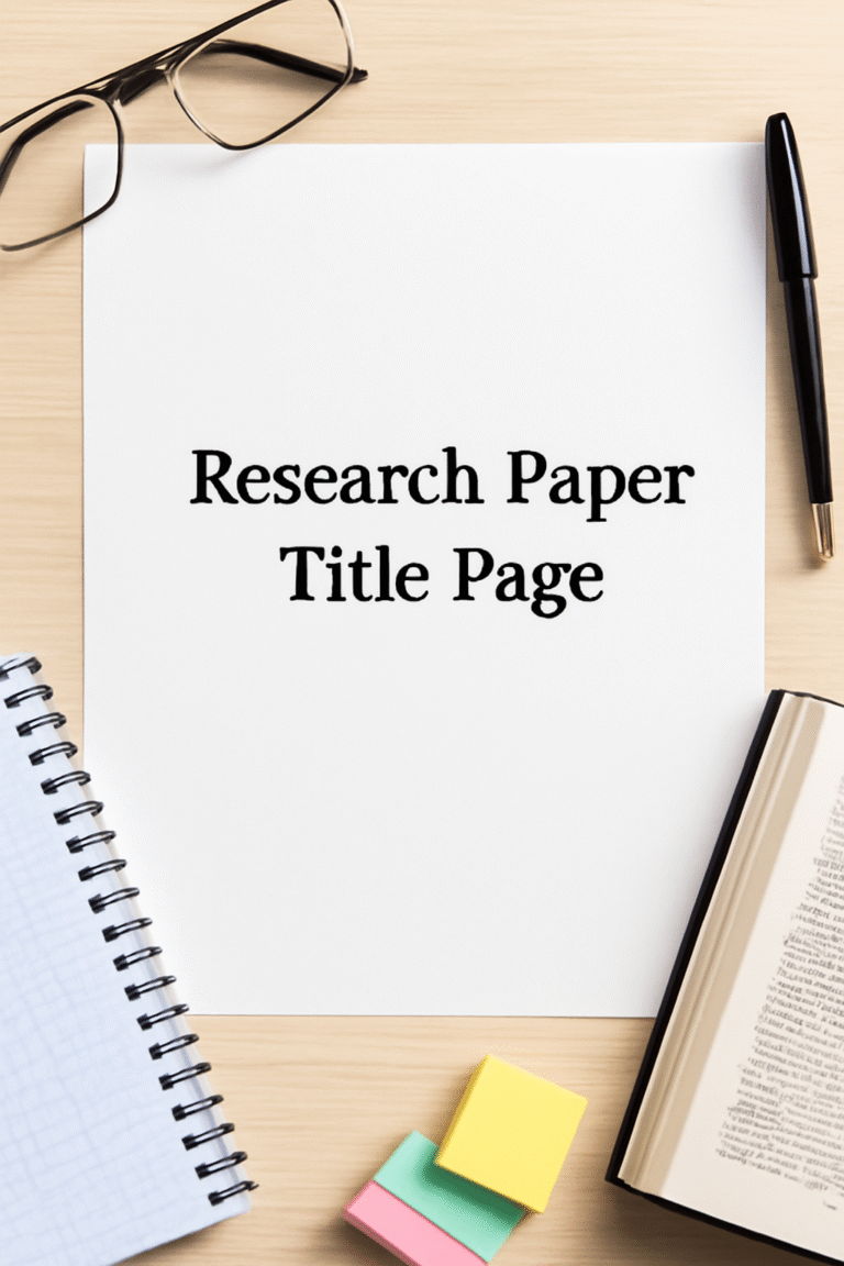 Research Paper Title Page